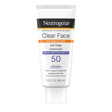 Neutrogena SPF 50 Clear Face Sunscreen for Oily Skin, 3 fl ...