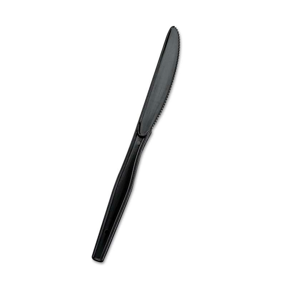 Individually Wrapped Medium / Heavy Polypropylene Black Knife