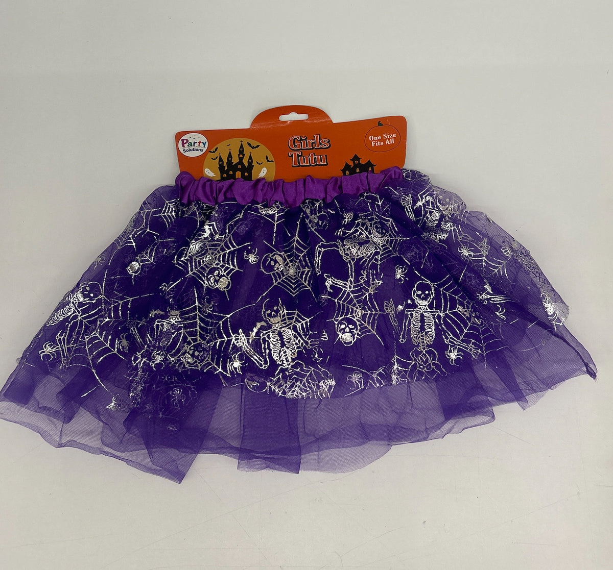Party solutions skeleton and Spider Web Purple Tutu Skirt: Halloween Costume one size fit’s all