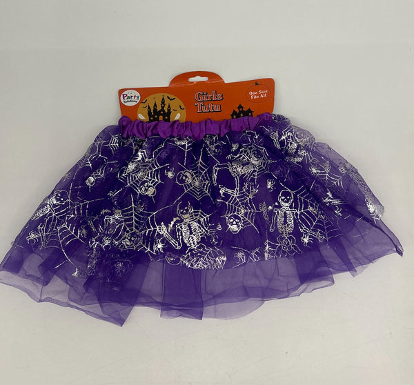 Party solutions skeleton and Spider Web Purple Tutu Skirt: Halloween Costume one size fit’s all