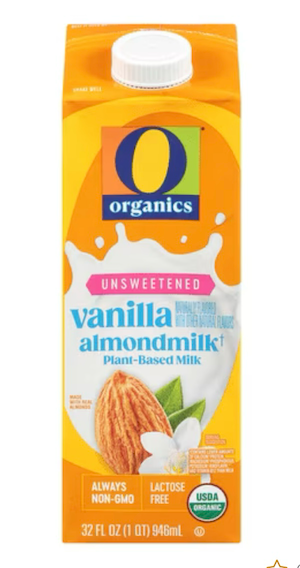 O Organics Almondmilk Vanilla Unswtnd - 32 Fl. Oz. EXP: 7/2026