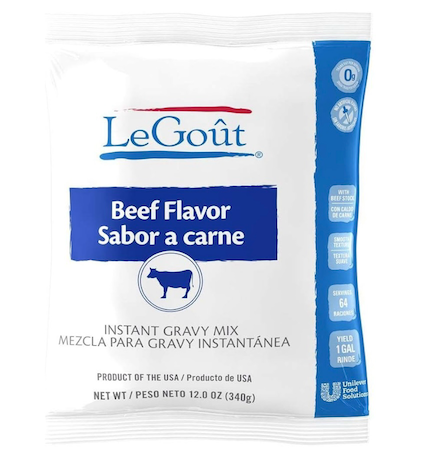 LeGout Mezcla de Salsa Instantánea de Carne de Res Sin Sabores Artificiales, 0g de Grasa Trans, 12 Onzas . EXP: 8/2027