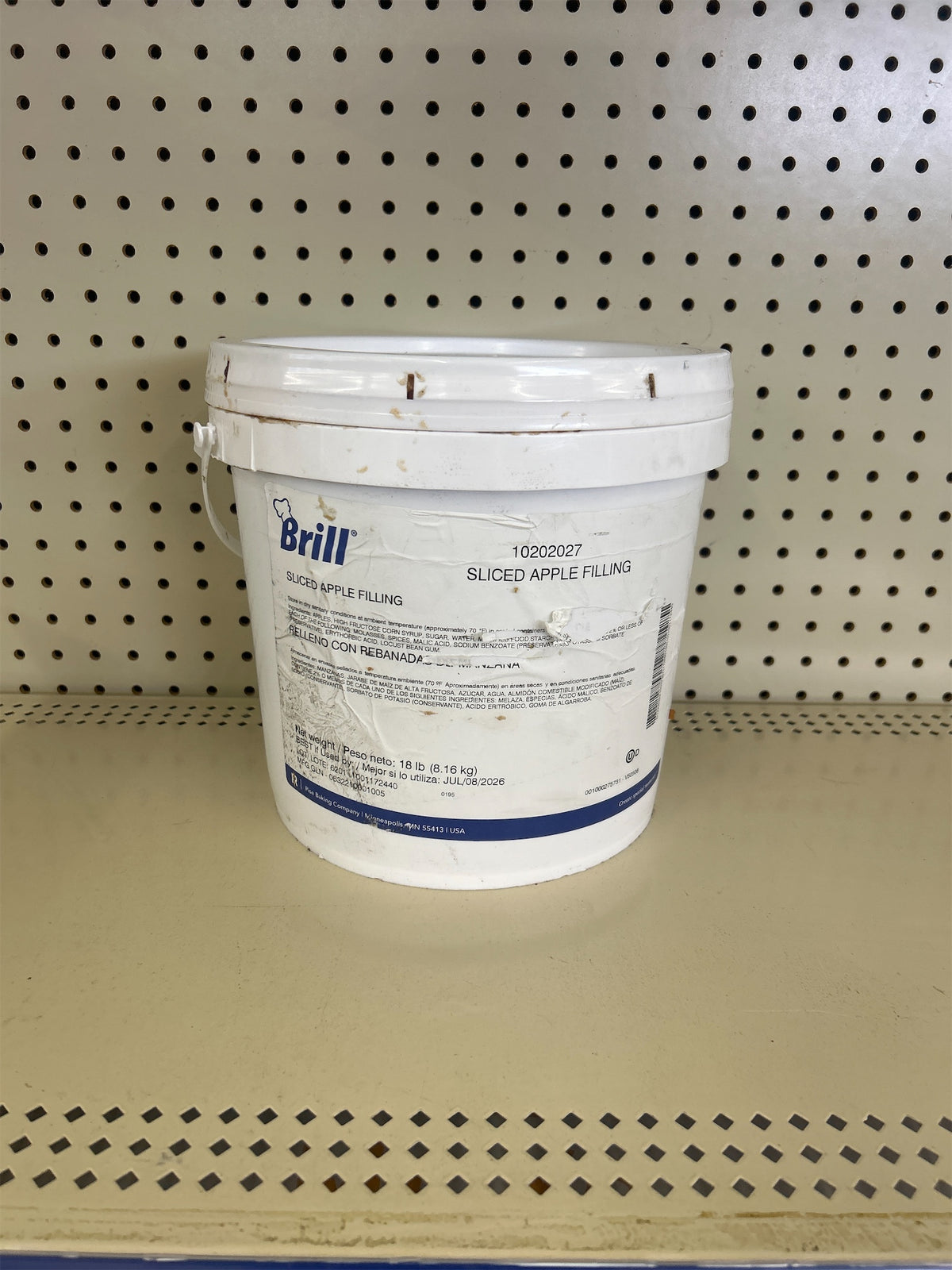 Brill Sliced Apple Filling, 17 lb — EXP: 07/2026