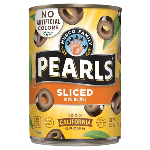 Pearls Sliced Black Ripe Pitted Olives, 6.5 oz Cans