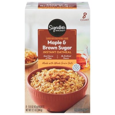 Signature Select, Maple Brown Sugar Instant Oatmeal, 12.1 Ounce . 4/2026