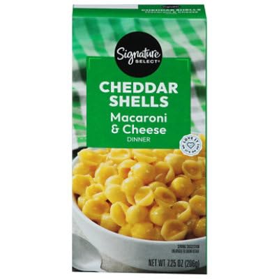 Signature Select, Macaroni And Cheese Dinner Cheddar Cheese Shells Box, 7.25 Ounce . 5/2026