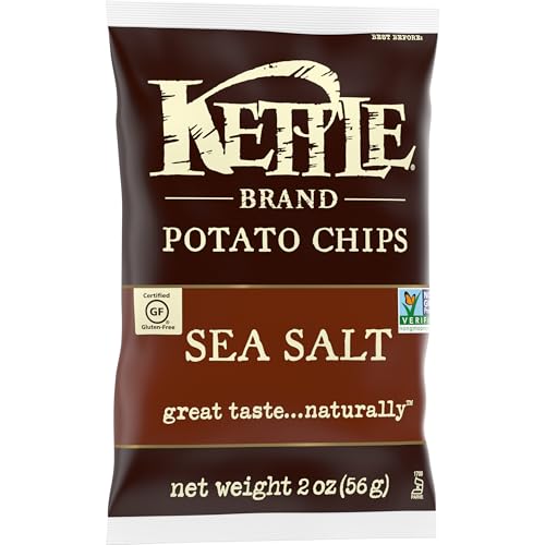 Kettle Brand Potato Chips, Sea Salt Kettle Chips, Snack Bag, 2 Oz