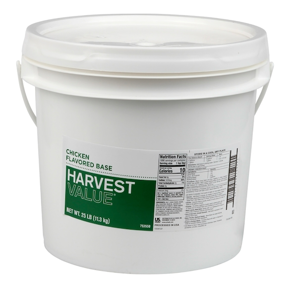 Harvest Value Chicken Flavor Granular Soup Base, Shelf-Stable, 25 lb Pail