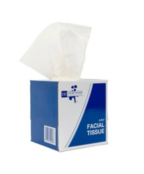 Cube Facial Tissue, White, 7.9 x 7.9 in,