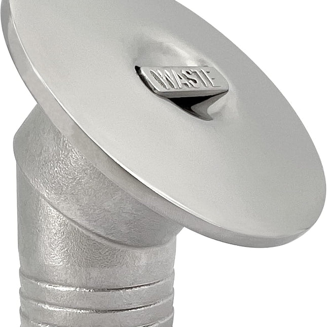 ISURE MARINE 1-1/2"(38mm) Boat Gas/Fuel/Water/Waste/Diesel Deck Fill/Filler Cap Keyless Angled Neck Marine Mirror- Polished 316 Stainless Steel Hardware for Boat Yacht Caravan