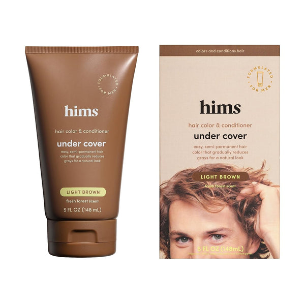 hims Under Cover Hair Color & Conditioner, Argan Oil, Light Brown, 5 Fl Oz