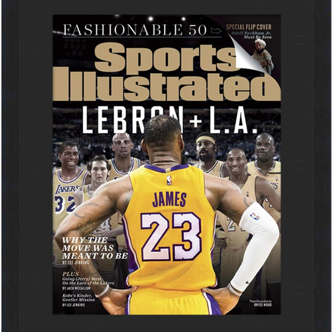 CountryArtHouse Sports Illustrated (94-Current) Magazine Display Solid Wood Frame - Acrylic, Backing, and Black Mat - Fits Magazine Size 8" x10 1/2"