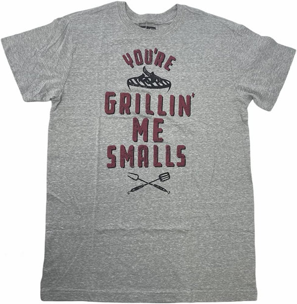 State of Mine Men's Short Sleeve Grilling Me Graphic Tee (Light Heather Grey, small