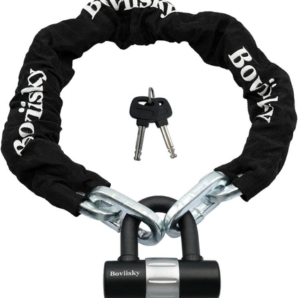 Bike Chain Lock with Key,3 Feet X 12mm Thick Heavy Duty Bicycle Chain with 16 mm U Lock.…