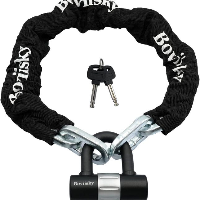 Bike Chain Lock with Key,3 Feet X 12mm Thick Heavy Duty Bicycle Chain with 16 mm U Lock.…