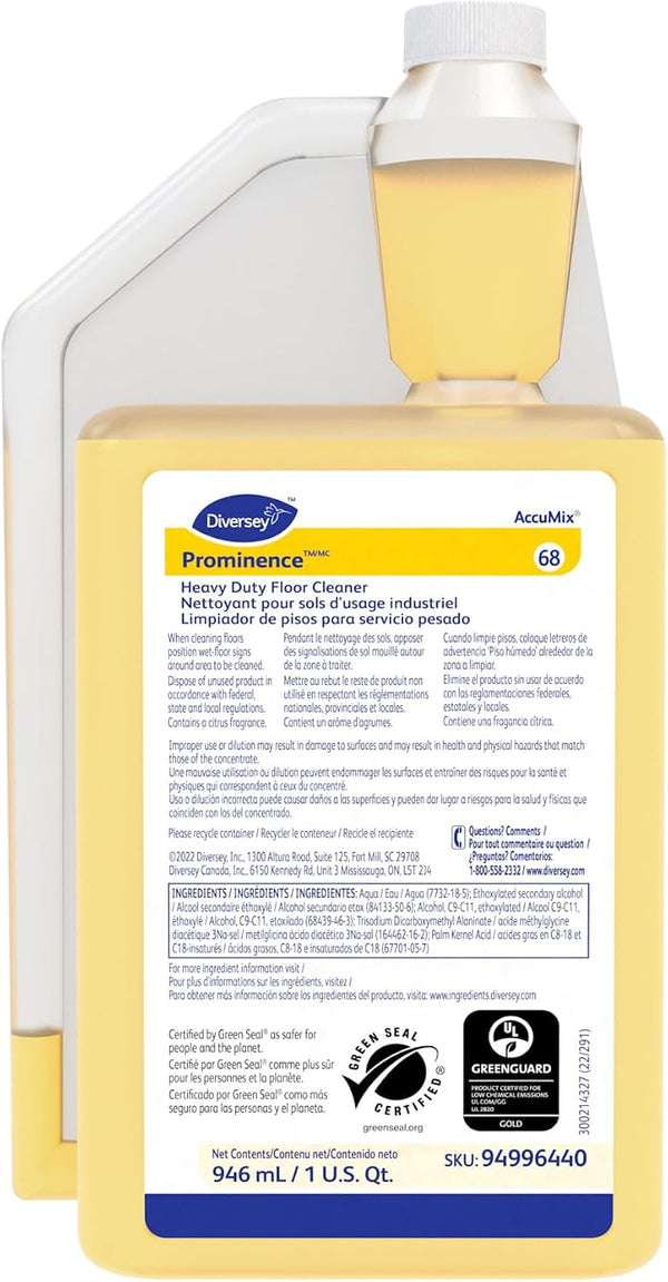 Diversey Prominence HD Floor Cleaner, AccuMix, 32 oz