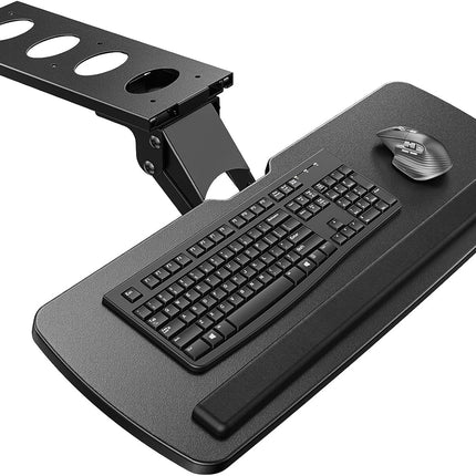 HUANUO Keyboard Tray Under Desk, 360 Adjustable Ergonomic Sliding Keyboard & Mouse Tray, Under Desk Keyboard Tray Slide Out, Keyboard Holder Under Desk for Typing in Home, Office Work, 25"W x 9.84"D
