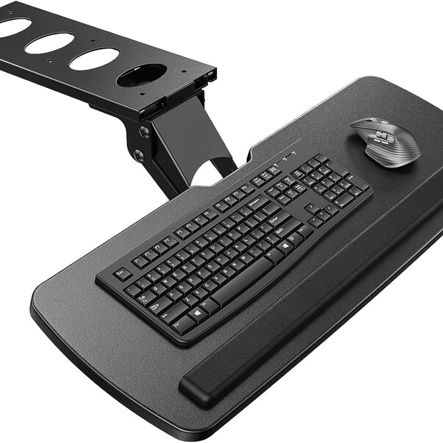 HUANUO Keyboard Tray Under Desk, 360 Adjustable Ergonomic Sliding Keyboard & Mouse Tray, Under Desk Keyboard Tray Slide Out, Keyboard Holder Under Desk for Typing in Home, Office Work, 25"W x 9.84"D