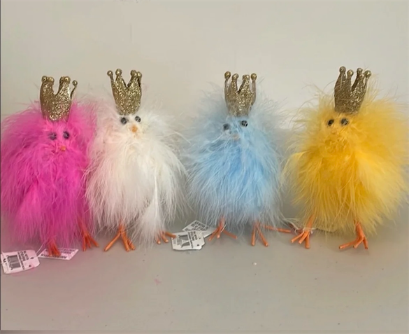 Pier 1 imports E19 marabou crown chicks 4Ass QTY 4
