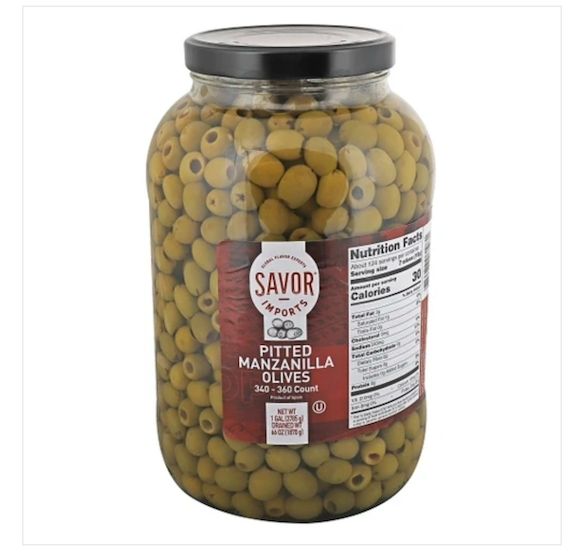 Savor pitted Manzanilla olives 1 Gallon