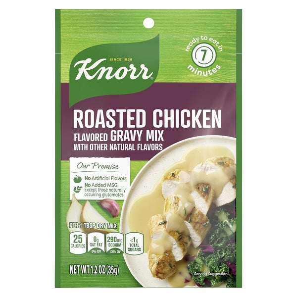 Knorr Gravy Mix Roasted Chicken Gravy For Delicious Easy Meals and Side Dishes No Artificial Flavors, No Added MSG 1.2 oz . EXP: 4/2027