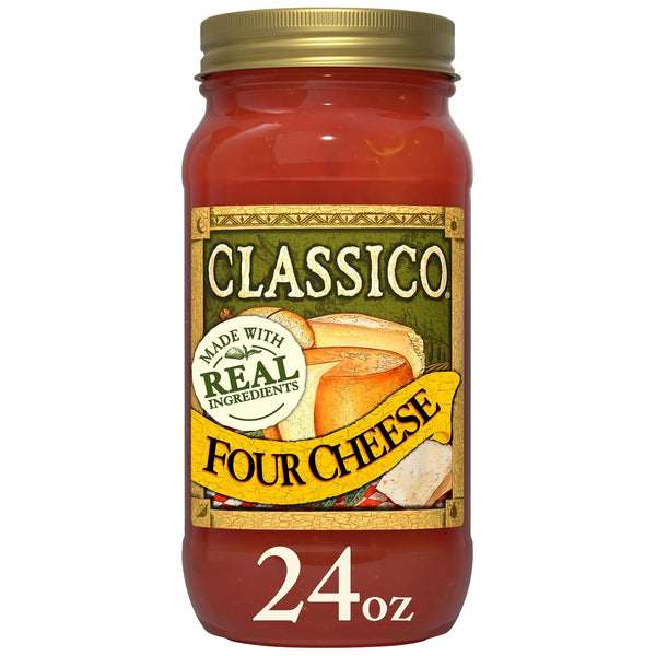 Classico Pasta Sauce, Four Cheese, 24 oz Jar . EXP: 3/2026