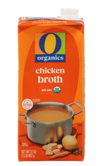 O Organic Chicken Broth USDA Organic, 32 oz . EXP: 7/2026