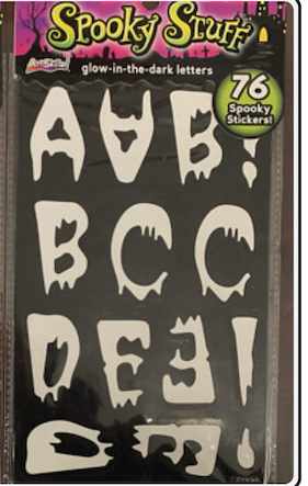 SPOOKY HALLOWEEN STICKERS-REFLECTIVE & GLOW IN THE DARK