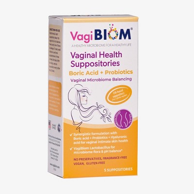 VagiBIOM Boric acid-Preobiotic Suppository (5 count)