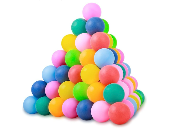 Sratte 500 Pcs Table Tennis Balls Bulk 40 mm Balls Mini Colored Table Tennis Balls Small Plastic Table Tennis Ball for Sport Games DIY Arts and Craft Carnival Pool Games Fun Learning Pet Toy