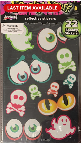SPOOKY HALLOWEEN STICKERS-REFLECTIVE & GLOW IN THE DARK
