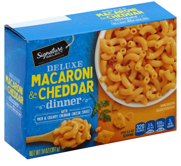 Signature Select Deluxe Macaroni & Cheddar Dinner (14 oz) . EXP: 7/2026