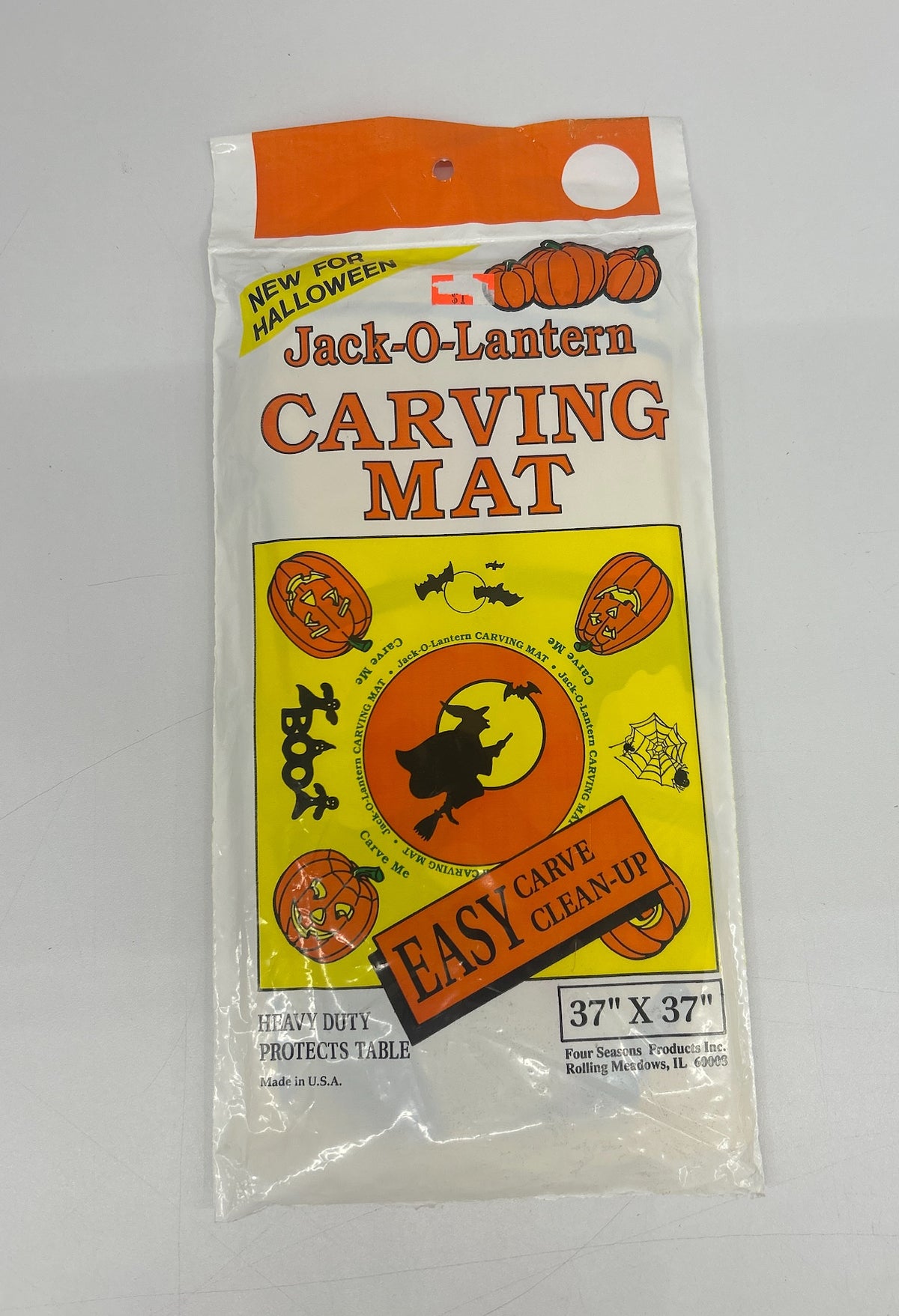 Jack-O-Lantern Carving Mat 37X37 inch protects table