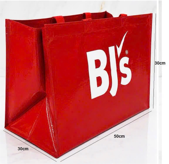 BJ's Wholesale Club Reusable Shopping Bag Red Heavy Duty Extra Large Grocery Tot