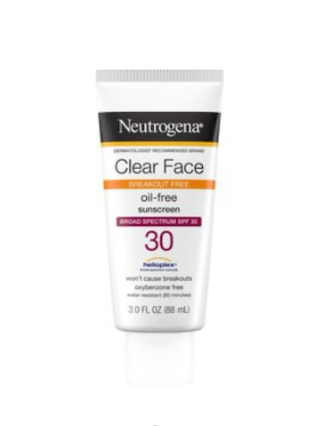 Neutrogena Clear Face Liquid Lotion Sunscreen For Acne-Prone Skin, Broad Spectrum Spf 30, 3 Fl. Oz.