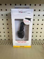Verizon wireless vehicle charger with USB port