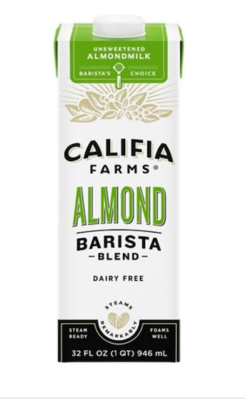 Califia Farms Barista Blend Unsweetened Almond Milk 32 fl. oz . EXP: 4/2027