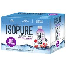 Isopure Mixed Berry Clear Protein Water, 15g Protein, 20 fl oz Bottles, 12-Pack