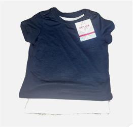 Girl Blue & White Silky Striped T-Shirt